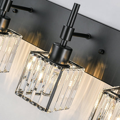 Ora Lustre de salle de bain moderne à cristaux, à intensité variable, pour miroir, éclairage de vanité glamour