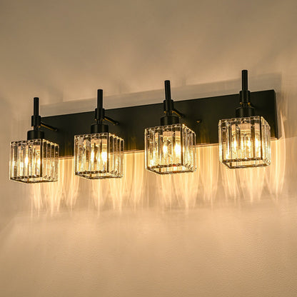 Ora Lustre de salle de bain moderne à cristaux, à intensité variable, pour miroir, éclairage de vanité glamour