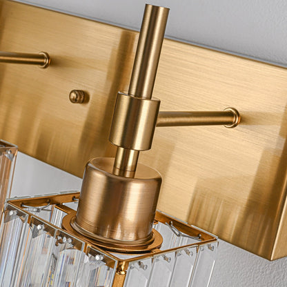 Ora Lustre de salle de bain moderne à cristaux, à intensité variable, pour miroir, éclairage de vanité glamour