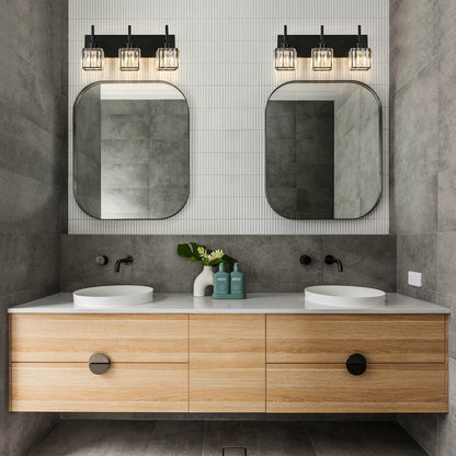 Ora Lustre de salle de bain moderne à cristaux, à intensité variable, pour miroir, éclairage de vanité glamour