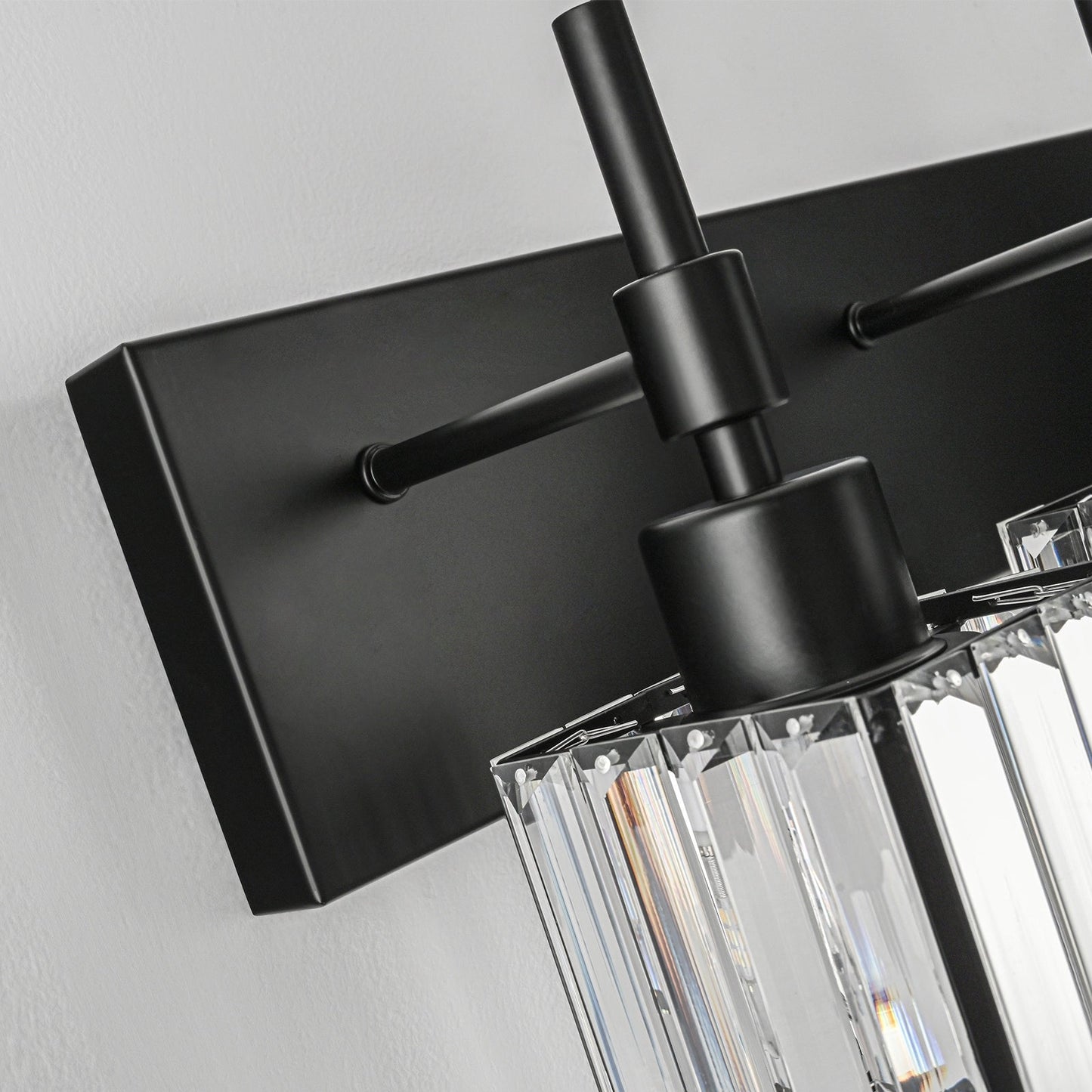 Ora Lustre de salle de bain moderne à cristaux, à intensité variable, pour miroir, éclairage de vanité glamour