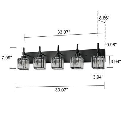 Ora Lustre de salle de bain moderne à cristaux, à intensité variable, pour miroir, éclairage de vanité glamour