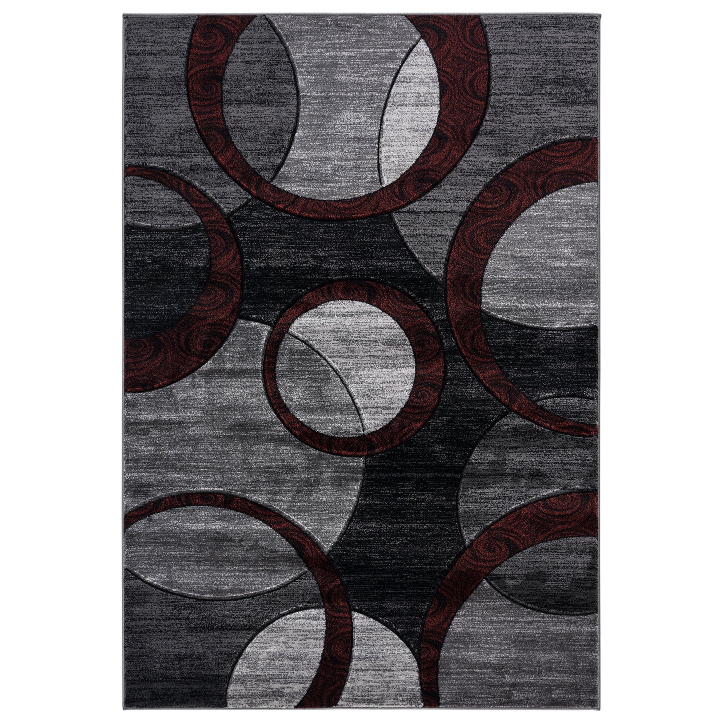 Orelsi Collection Abstract Geometric Circles Area Rug