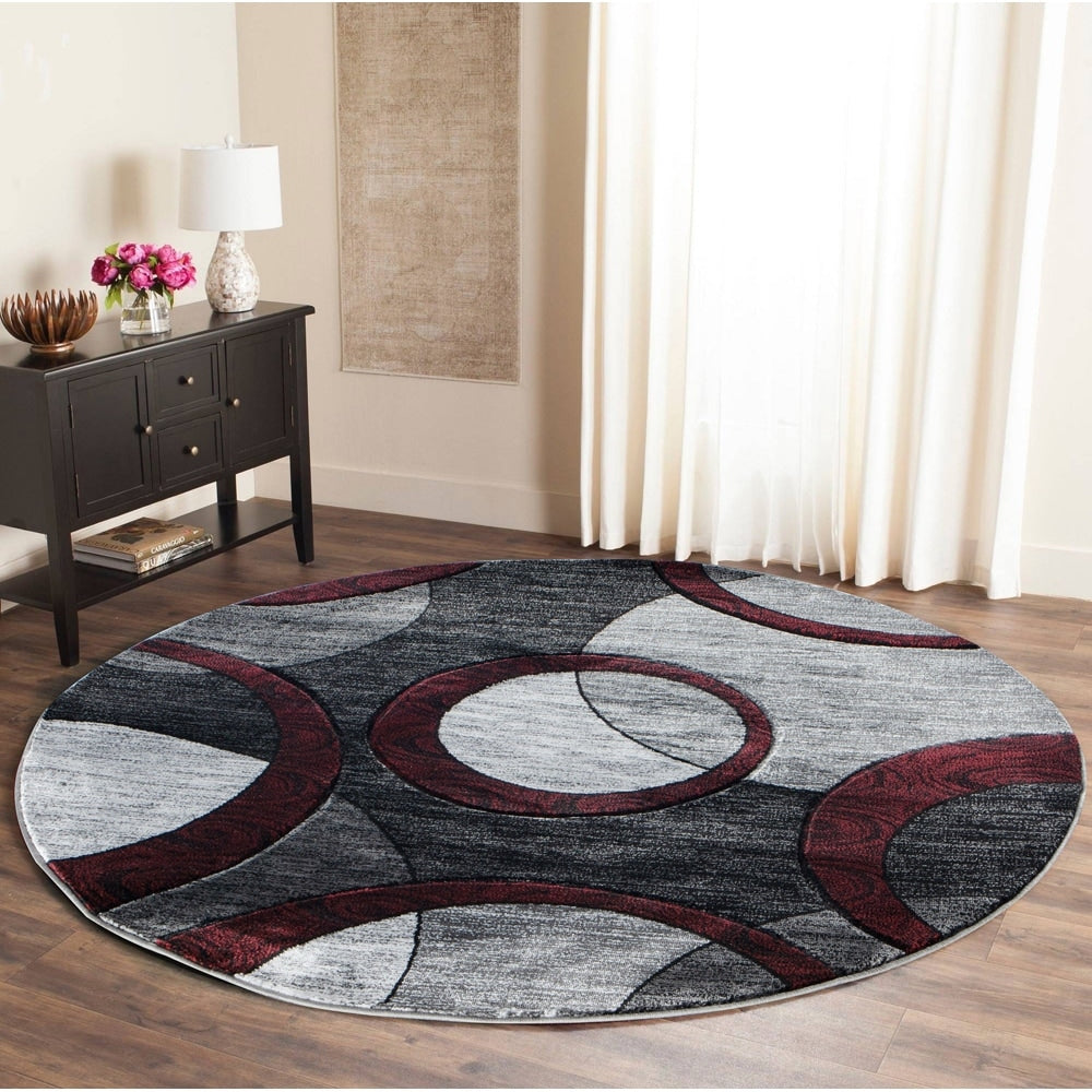 Orelsi Collection Abstract Geometric Circles Area Rug