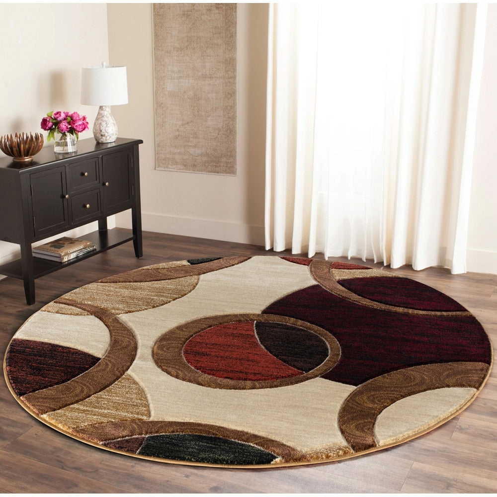Orelsi Collection Abstract Geometric Circles Area Rug