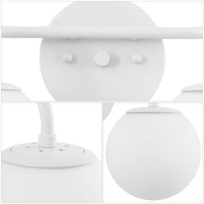 Globe Metal/Frosted Glass Modern LED Vanity, by JONATHAN Y