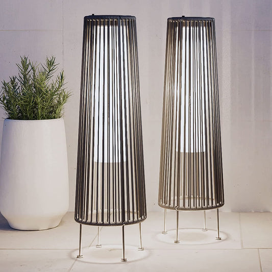 Lot de 2 lampes solaires d'extérieur, lampes solaires de terrasse en osier résistantes aux intempéries, lampes solaires d'extérieur étanches pour véranda, jardin, cour.