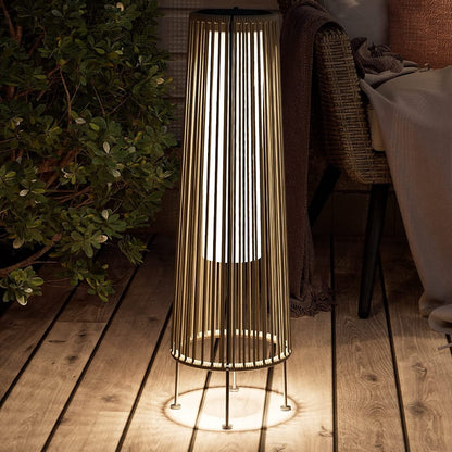 Lot de 2 lampes solaires d'extérieur, lampes solaires de terrasse en osier résistantes aux intempéries, lampes solaires d'extérieur étanches pour véranda, jardin, cour.