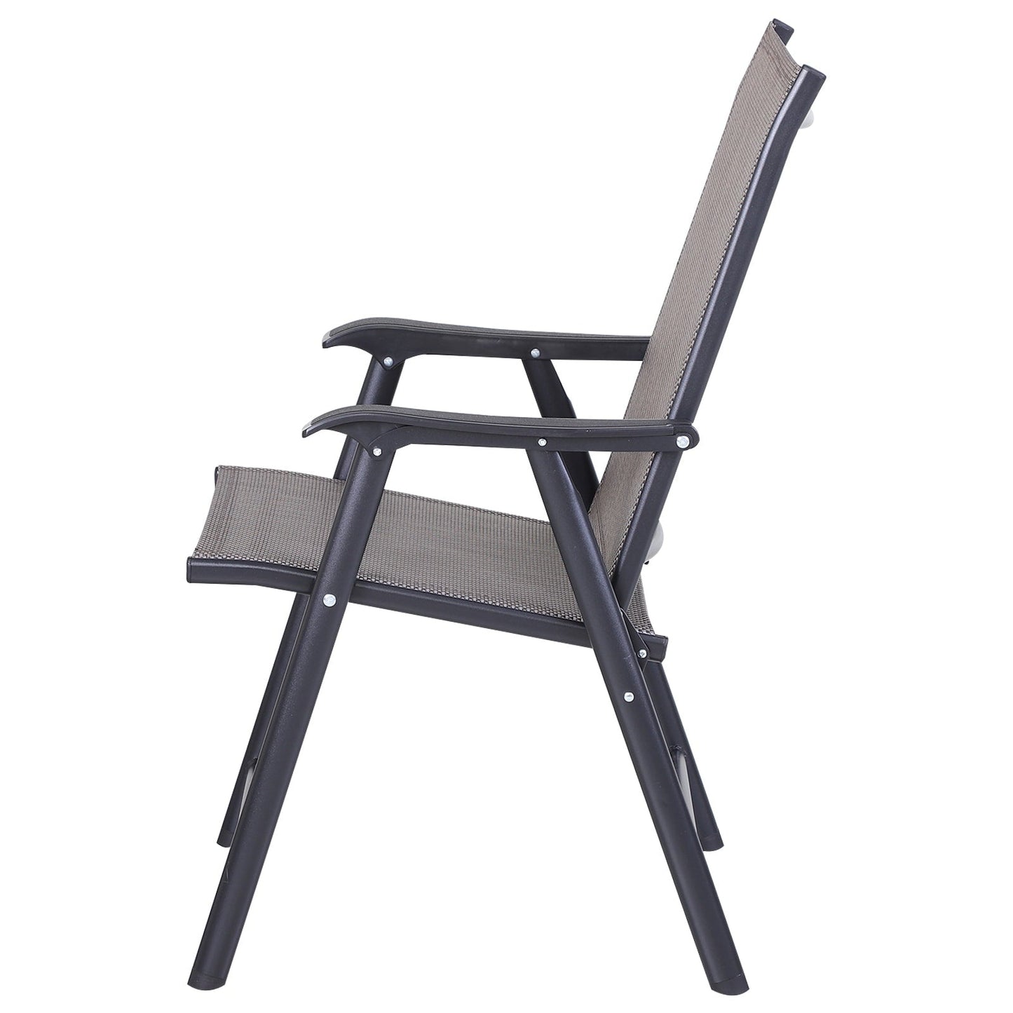 Outsunny Ensemble de 4 chaises de jardin pliantes avec un design simple et chic, confortables pour la terrasse, le jardin, la cour et les voyages.