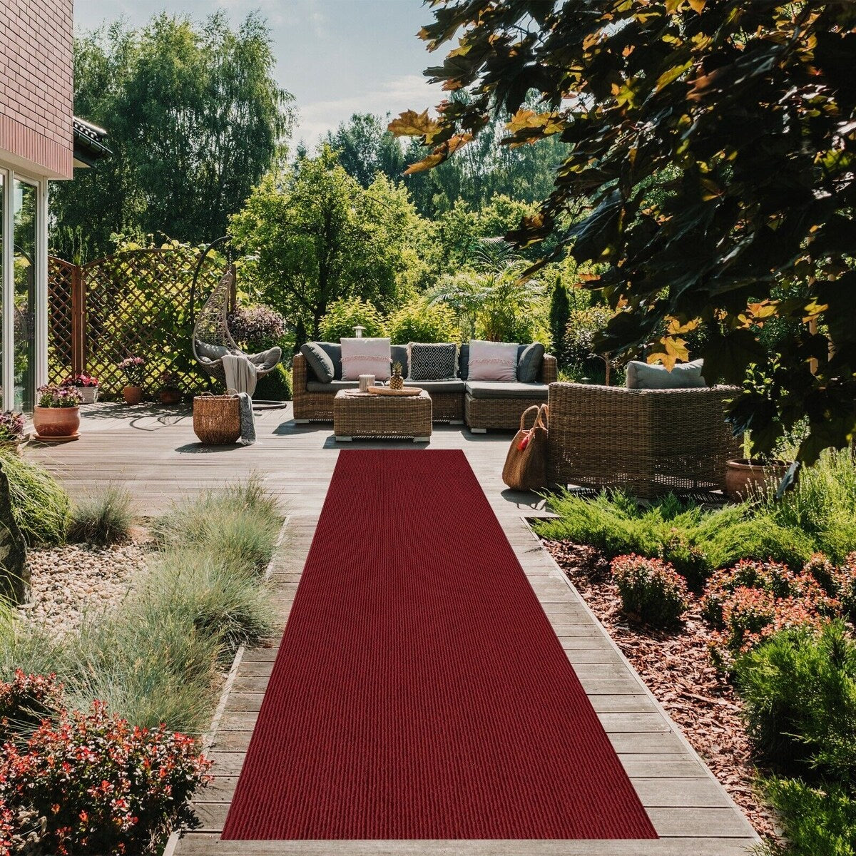 Outdoor/Indoor Custom Size Carpet Runner Rug 36'' wide x your choice of length with Non-Slip PVC Backing