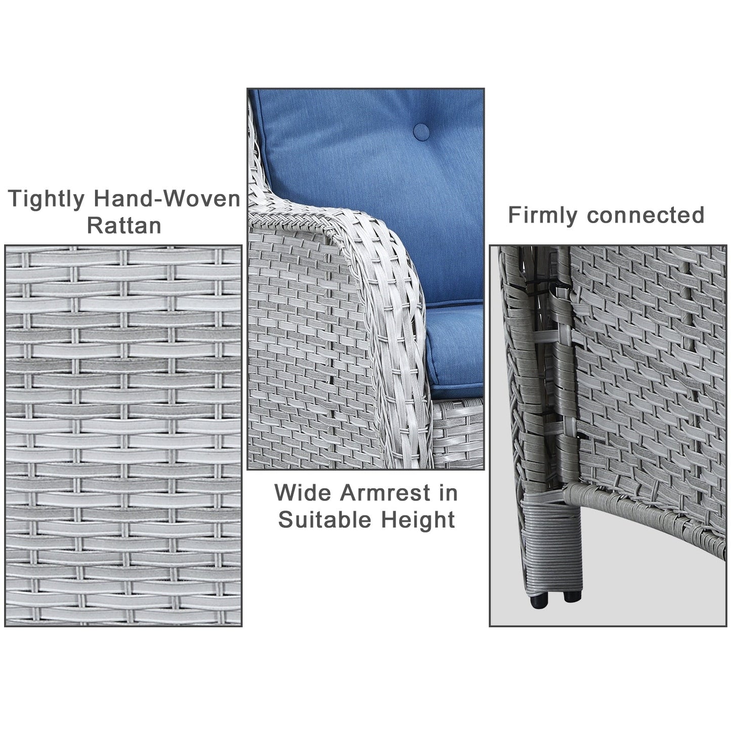 Gymojoy Ensemble de canapé en rotin pour extérieur, canapé deux places