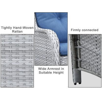 Gymojoy Ensemble de canapé en rotin pour extérieur, canapé deux places