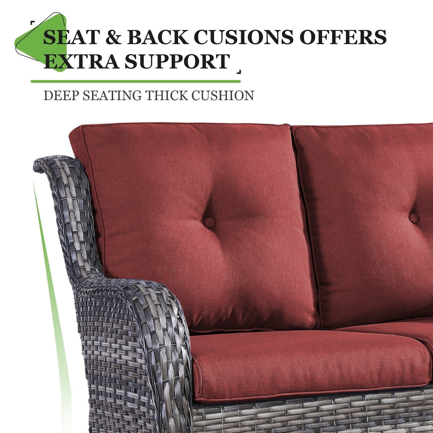 Gymojoy Ensemble de canapé en rotin pour extérieur, canapé deux places