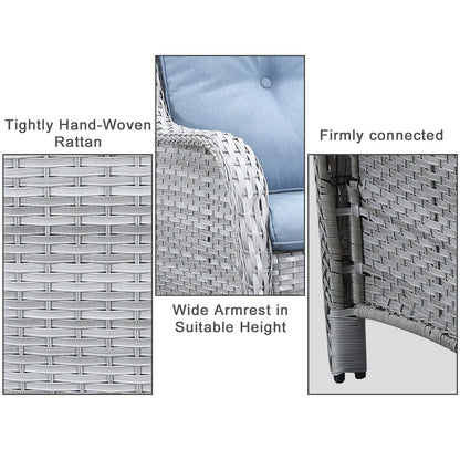 Gymojoy Ensemble de canapé en rotin pour extérieur, canapé deux places