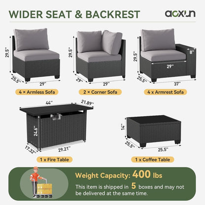 Ensembles de meubles de patio d'extérieur avec coussins épais de 4 pouces