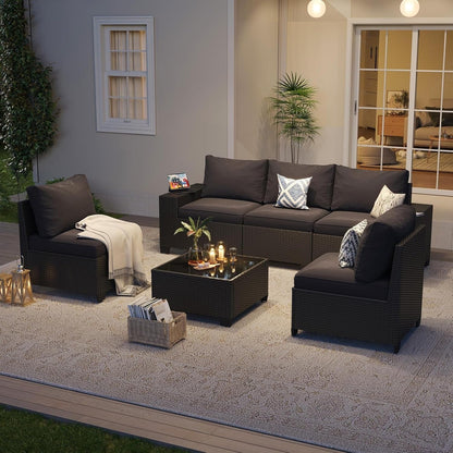 Ensembles de meubles de patio d'extérieur avec coussins épais de 4 pouces