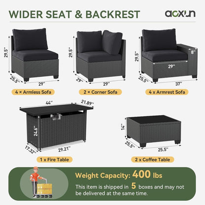 Ensembles de meubles de patio d'extérieur avec coussins épais de 4 pouces
