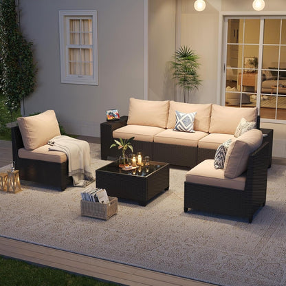 Ensembles de meubles de patio d'extérieur avec coussins épais de 4 pouces