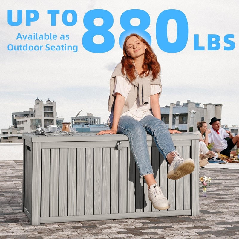 Outdoor Patio Storage Resin Lockable Deck Box