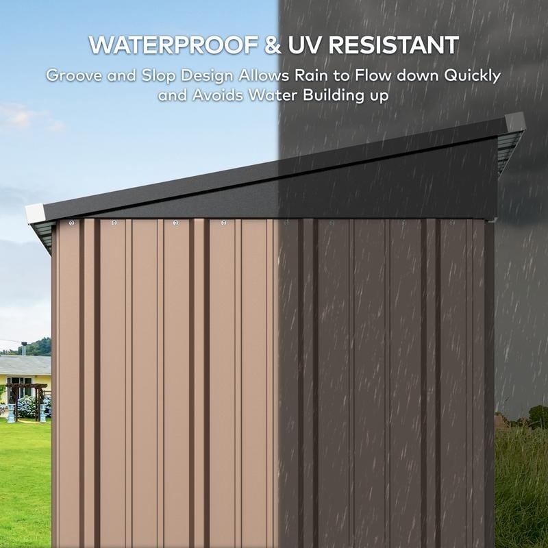 Abri de jardin en métal pour rangement extérieur, avec porte verrouillable, pour meubles de patio et outils