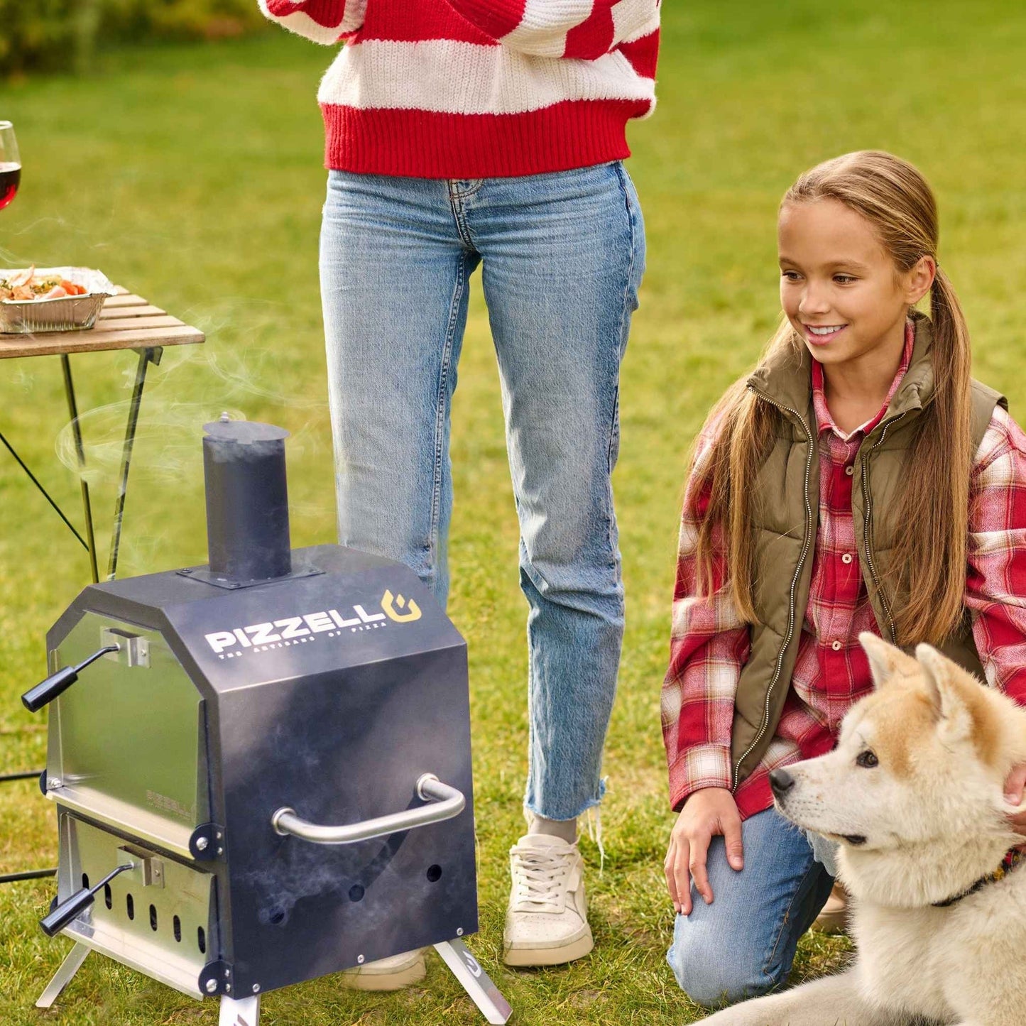 Four à pizza extérieur au bois, appareil à pizza 2 couches, grill à pizza extérieur pour fêtes de jardin - 30 cm (12 pouces)