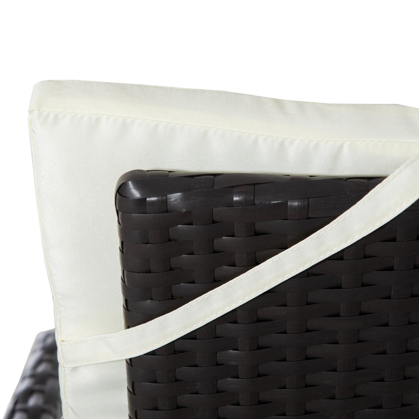 Outsunny Ensemble de salon de jardin 3 pièces en rotin PE, chaises inclinables d'extérieur avec table basse en plastique imitation bois