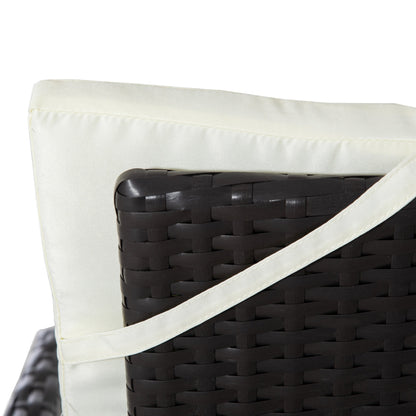 Outsunny Ensemble de salon de jardin 3 pièces en rotin PE, chaises inclinables d'extérieur avec table basse en plastique imitation bois