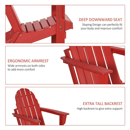 Chaise de plage pliante Outsunny Adirondack, chaise longue en plastique HDPE pour extérieur, résistante aux intempéries, pour patio, terrasse et mobilier de jardin.