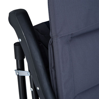 Outsunny Ensemble de chaise basculante pliable avec siège et dossier rembourrés, coussin