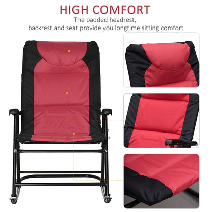 Outsunny Ensemble de chaise basculante pliable avec siège et dossier rembourrés, coussin