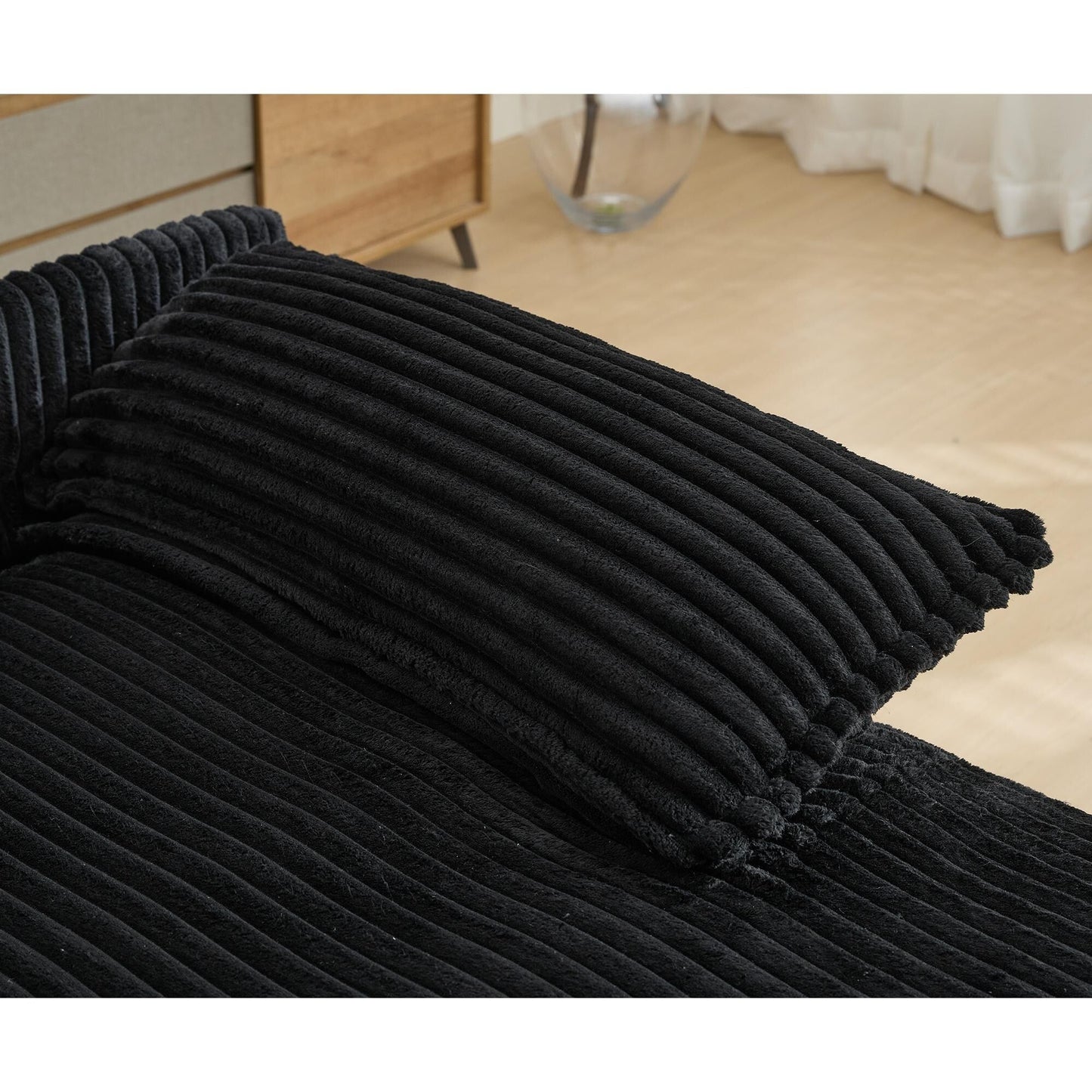 Canapé-lit gigogne en velours côtelé moelleux, surdimensionné et réglable