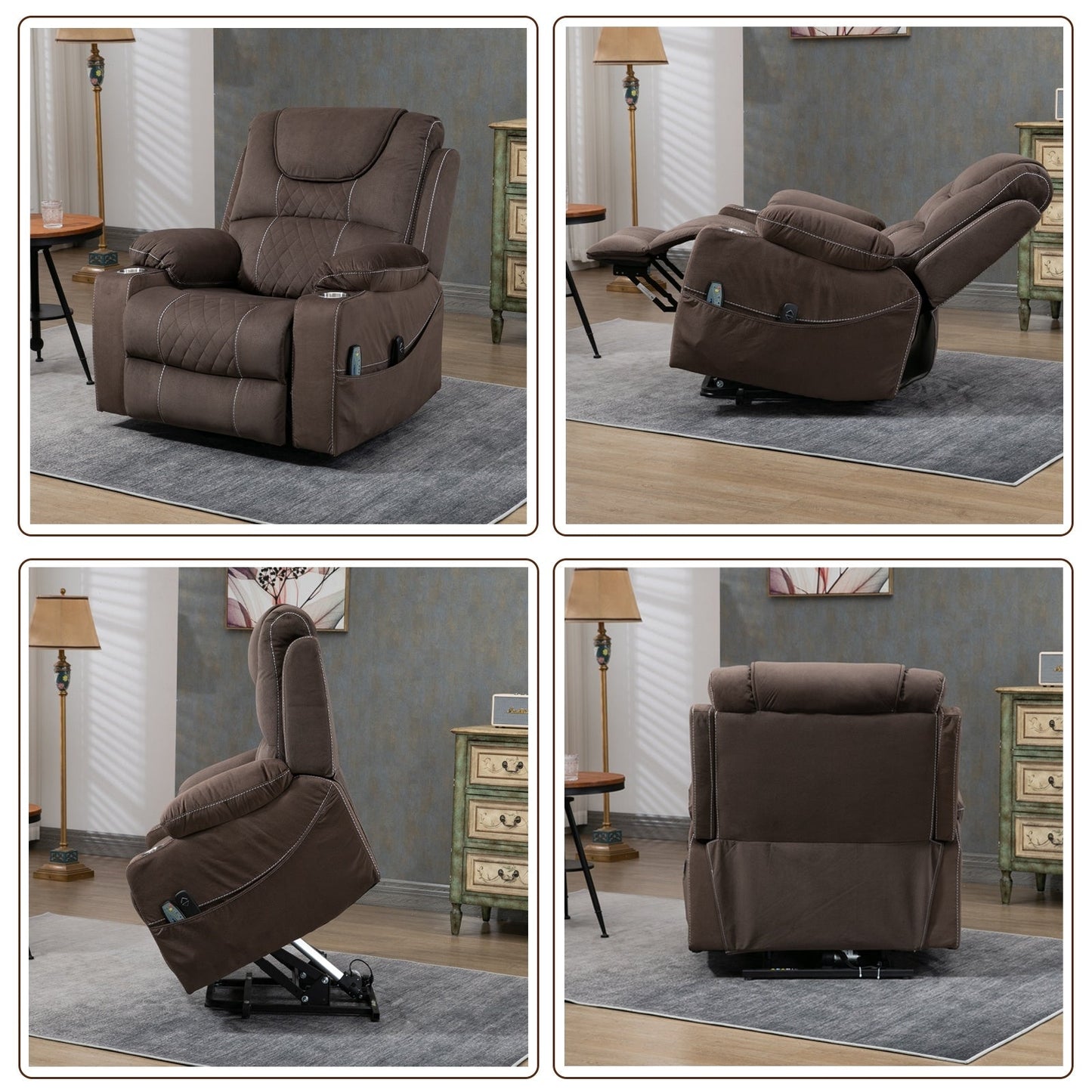 Fauteuil inclinable électrique surdimensionné, fauteuil releveur électrique pour personnes âgées, 400 lbs.