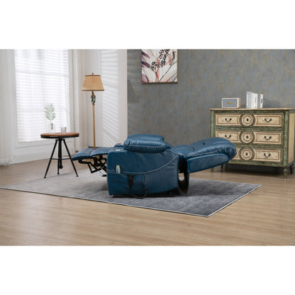 Fauteuil inclinable surélevé en cuir PU avec massage, chauffage lombaire, porte-gobelets, et dossier inclinable à 180°