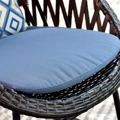 OVIOS Ensemble Bistro 3 pièces pour Patio avec Fauteuils Berçaux et Table Basse en Verre