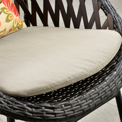 OVIOS Ensemble Bistro 3 pièces pour Patio avec Fauteuils Berçaux et Table Basse en Verre