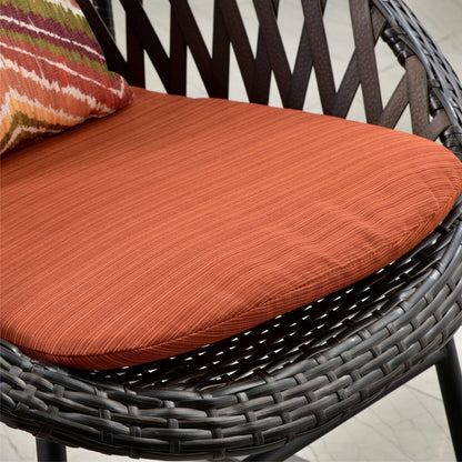 OVIOS Ensemble Bistro 3 pièces pour Patio avec Fauteuils Berçaux et Table Basse en Verre