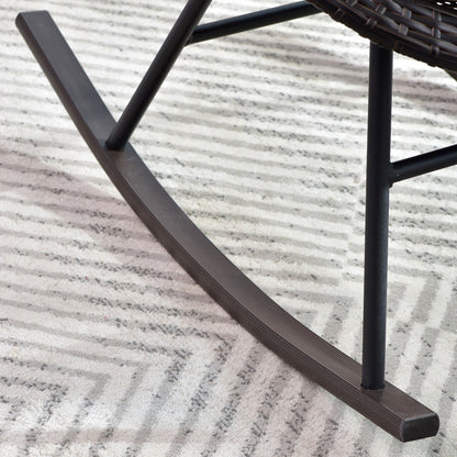 OVIOS Ensemble Bistro 3 pièces pour Patio avec Fauteuils Berçaux et Table Basse en Verre