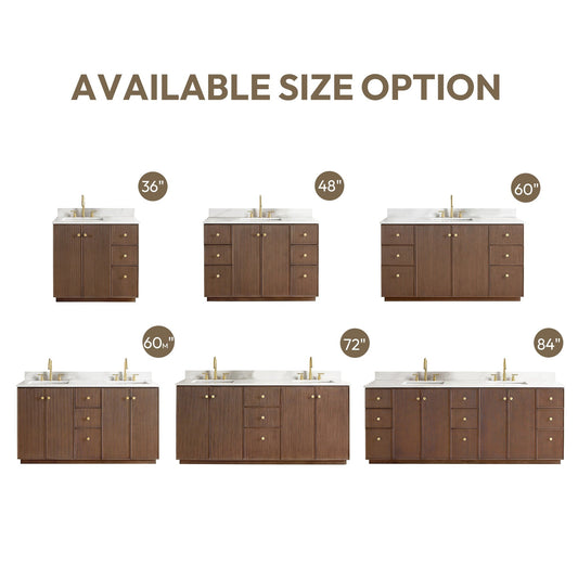 Meuble-lavabo Oza avec plan de travail en pierre de quartz, sans miroir