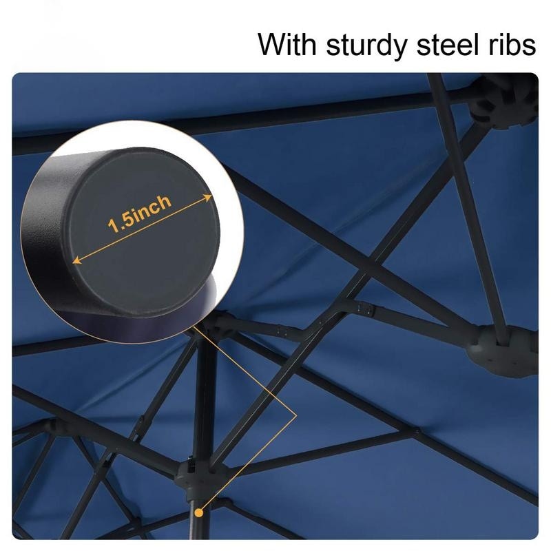 MAISON ARTS Parasol de jardin inclinable automatique à 3 niveaux de 3 mètres avec lumières LED et double ventilation