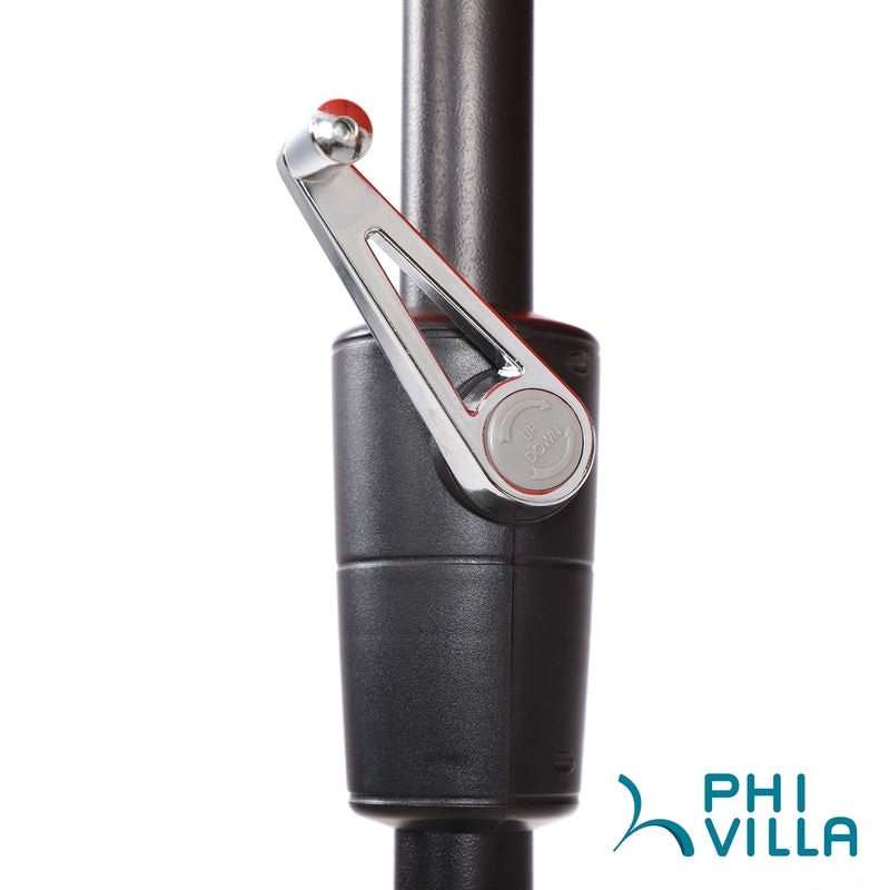 Ensemble de repas de patio MAISON ARTS 6 pièces avec parasol inclinable automatique à 3 niveaux de 10 pieds : 4 chaises de jardin en métal, 1 table de salle à manger carrée en métal