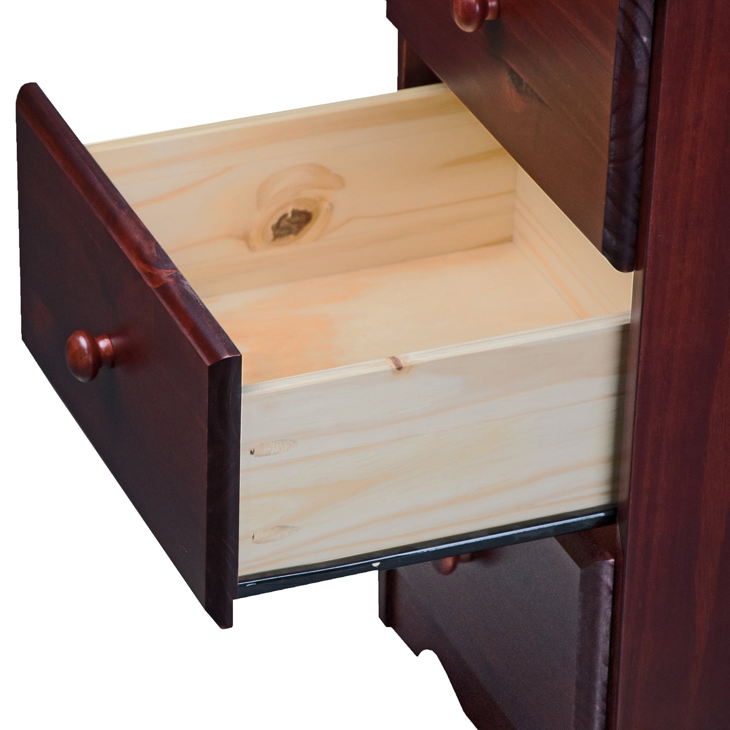 Palace Imports Table de chevet 3 tiroirs en bois massif 100 % avec poignées en métal ou en bois