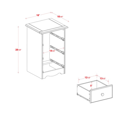 Palace Imports Table de chevet 3 tiroirs en bois massif 100 % avec poignées en métal ou en bois