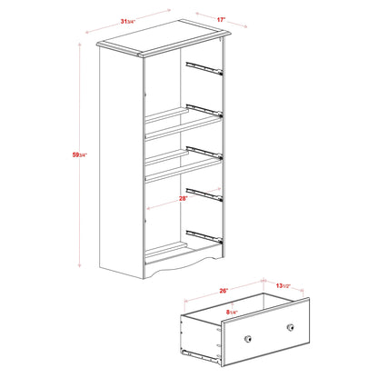 Palace Imports Coffre à 5 grands tiroirs en bois massif 100 %, avec serrure et poignées en métal ou en bois.