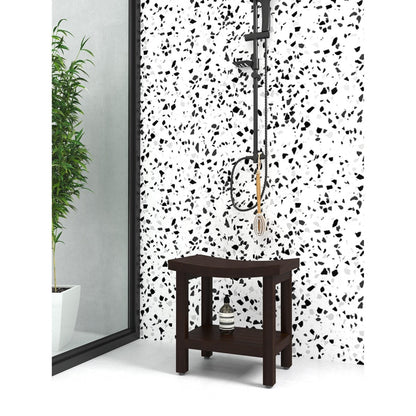 Banc de douche en teck Sumba avec étagère, breveté