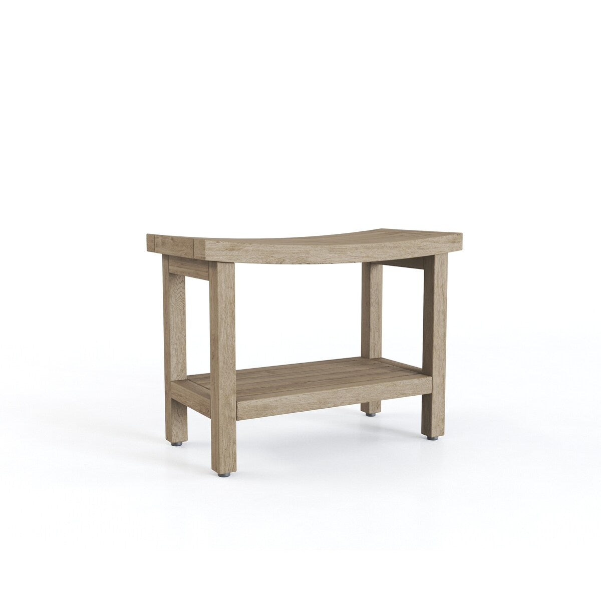 Banc de douche en teck Sumba avec étagère, breveté