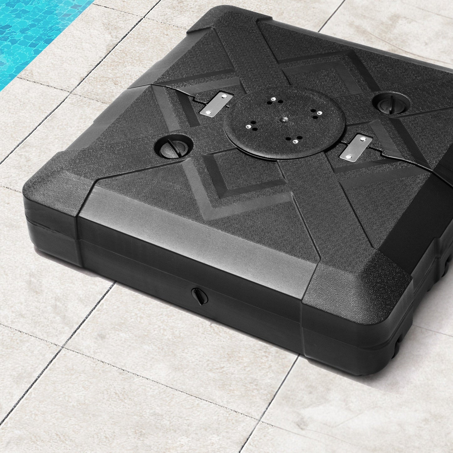 Pellebant Pied de parasol cantilever de patio de 220 lbs avec roulettes - N/A