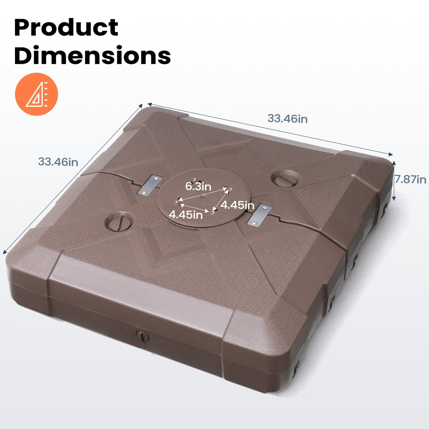 Pellebant Pied de parasol cantilever de patio de 220 lbs avec roulettes - N/A