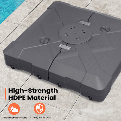 Pellebant Pied de parasol cantilever de patio de 220 lbs avec roulettes - N/A