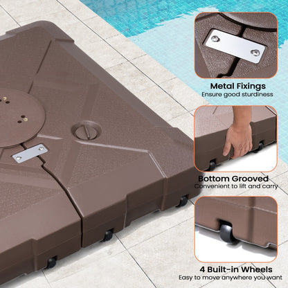 Pellebant Pied de parasol cantilever de patio de 220 lbs avec roulettes - N/A