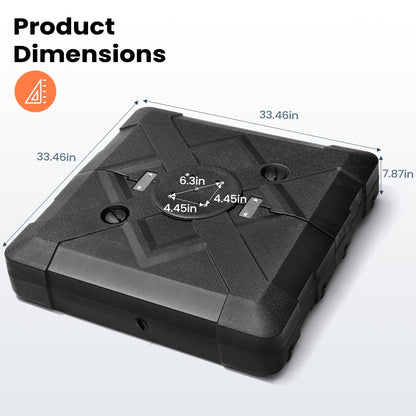 Pellebant Pied de parasol cantilever de patio de 220 lbs avec roulettes - N/A